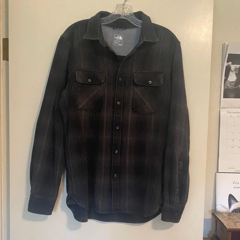 Men's North Face 100% Cotton Heavy Weight Flannel Shirt, Size Medium